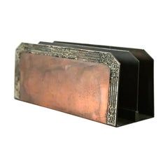 Heintz Arts & Crafts Sterling Silver on Bronze Letter Rack