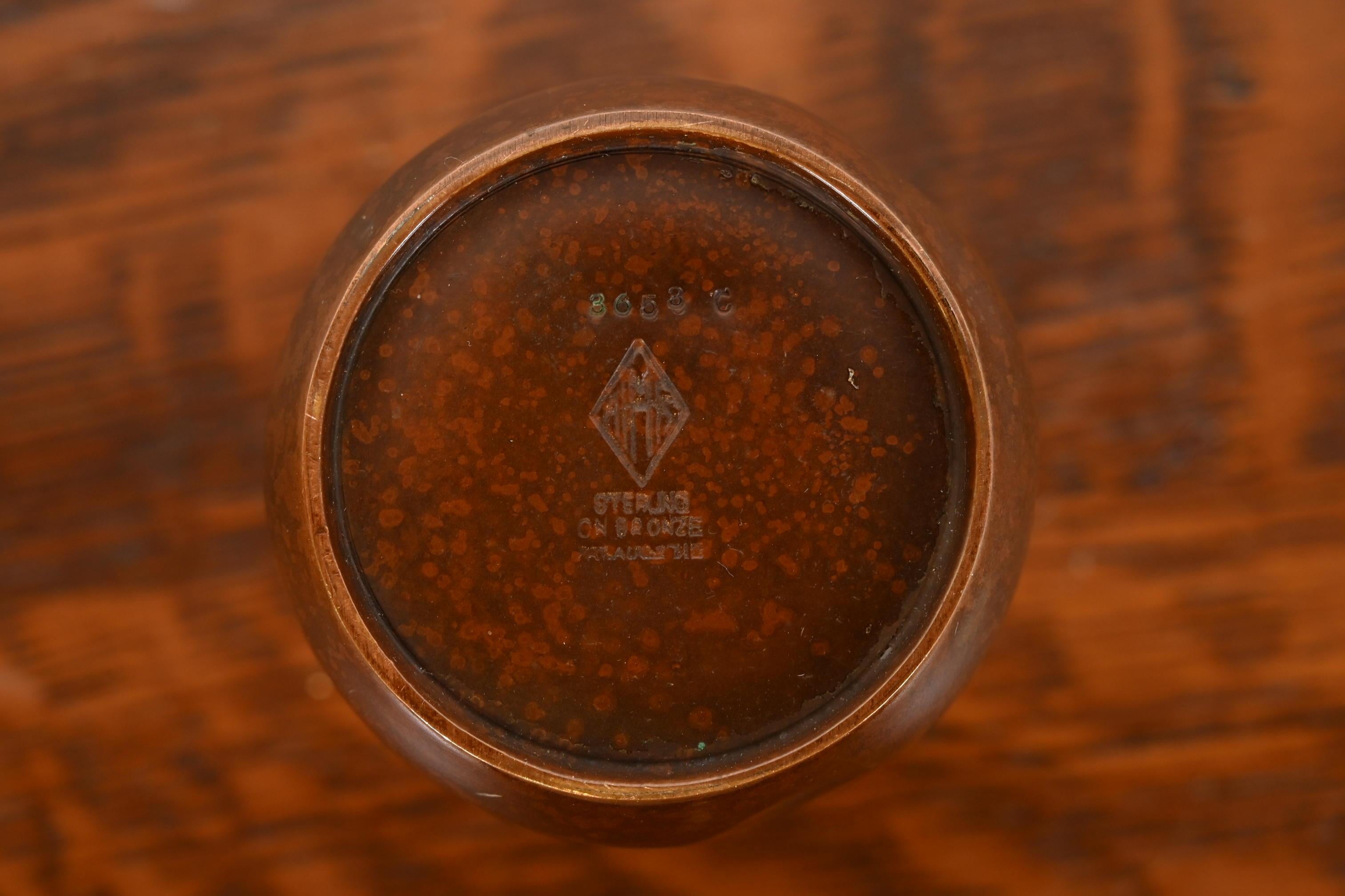 Vaso Petite in argento e bronzo di Heintz Arts & Crafts in vendita 3
