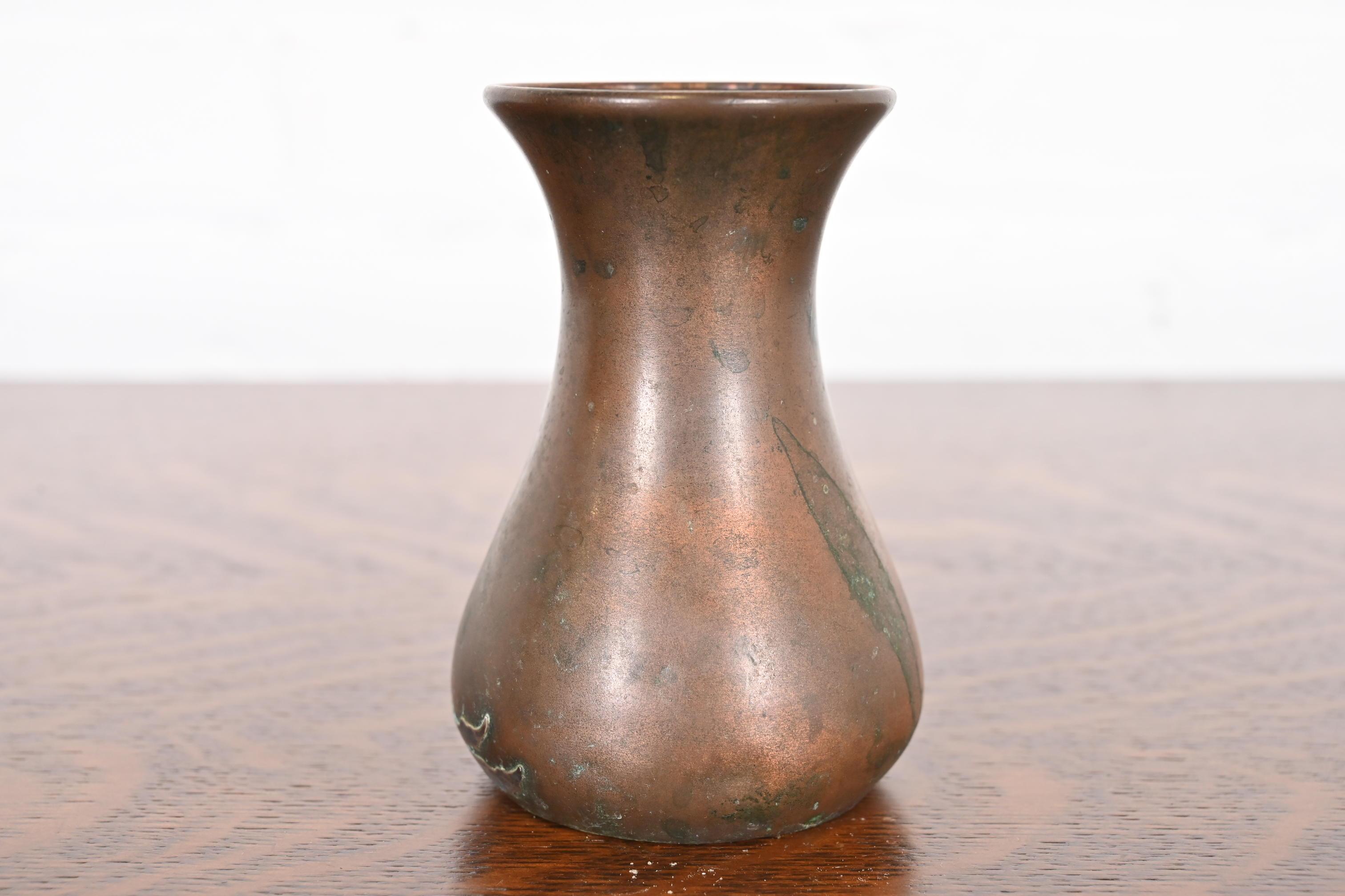 Heintz Arts & Crafts Sterling Silver on Bronze Petite Vase 6