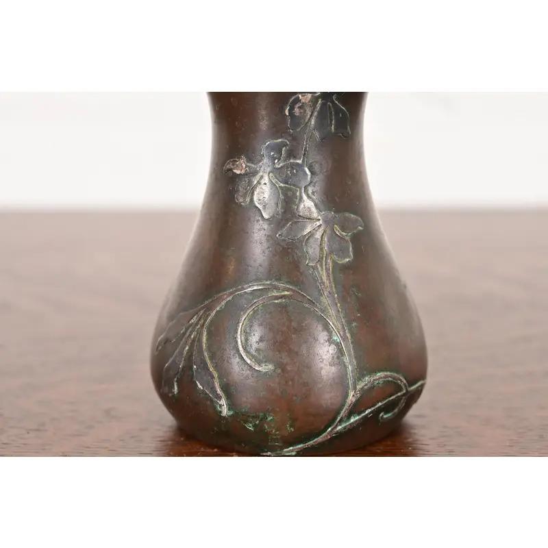 Vaso Petite in argento e bronzo di Heintz Arts & Crafts in vendita 1