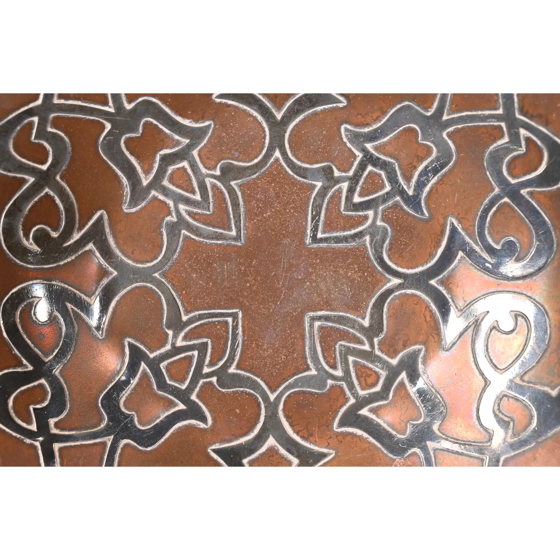 Heintz Arts & Crafts Plata de ley sobre placa de bronce siglo XX en venta