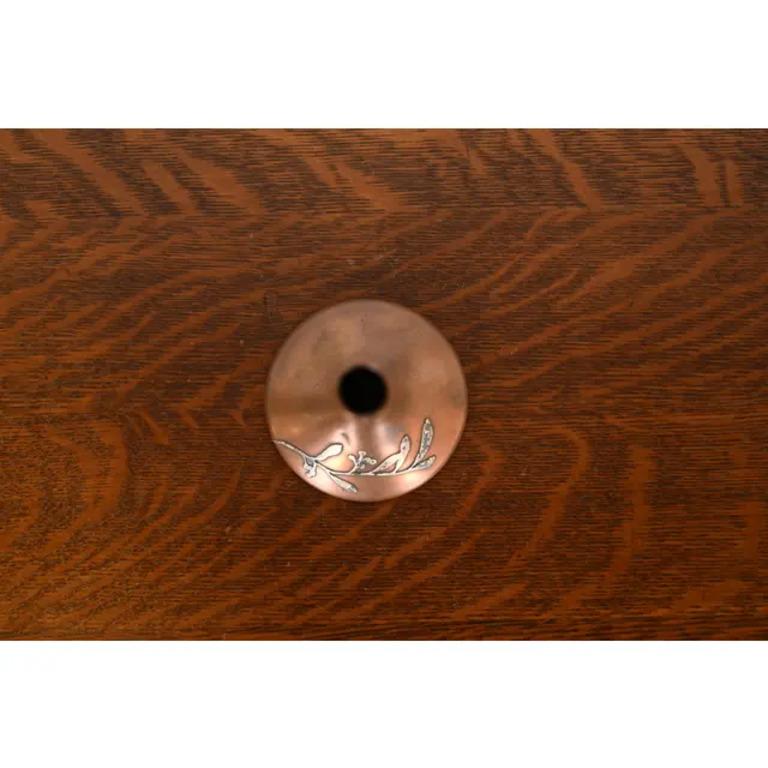 XX secolo Vaso a bocciolo alto in argento e bronzo di Heintz Arts & Crafts in vendita