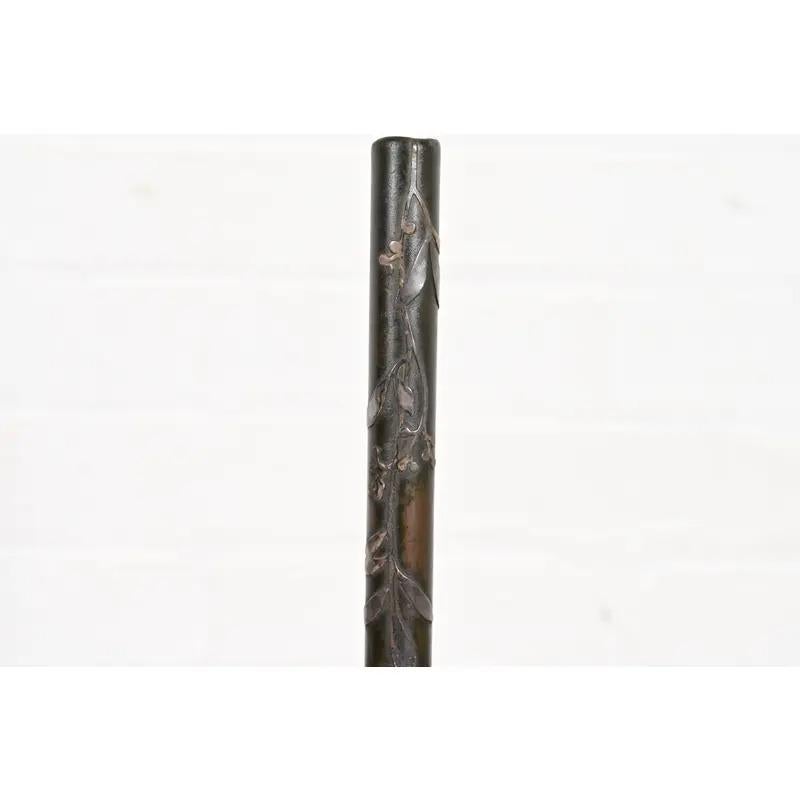 Argento 925 Vaso a bocciolo alto in argento e bronzo di Heintz Arts & Crafts in vendita