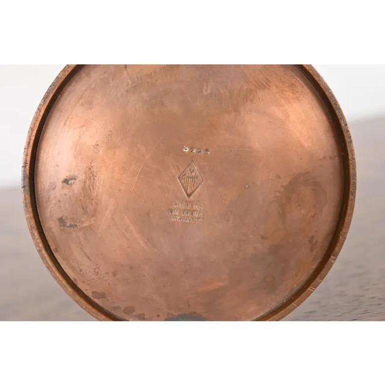 Vaso a bocciolo alto in argento e bronzo di Heintz Arts & Crafts in vendita 1