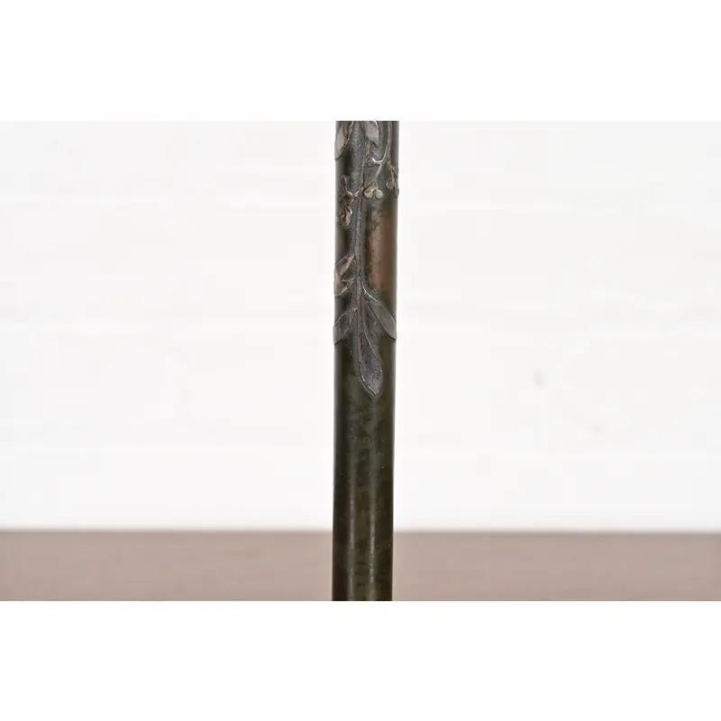 Vaso a bocciolo alto in argento e bronzo di Heintz Arts & Crafts in vendita 1