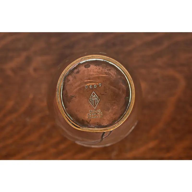 Vaso Heintz Arts & Crafts in argento e bronzo in vendita 3