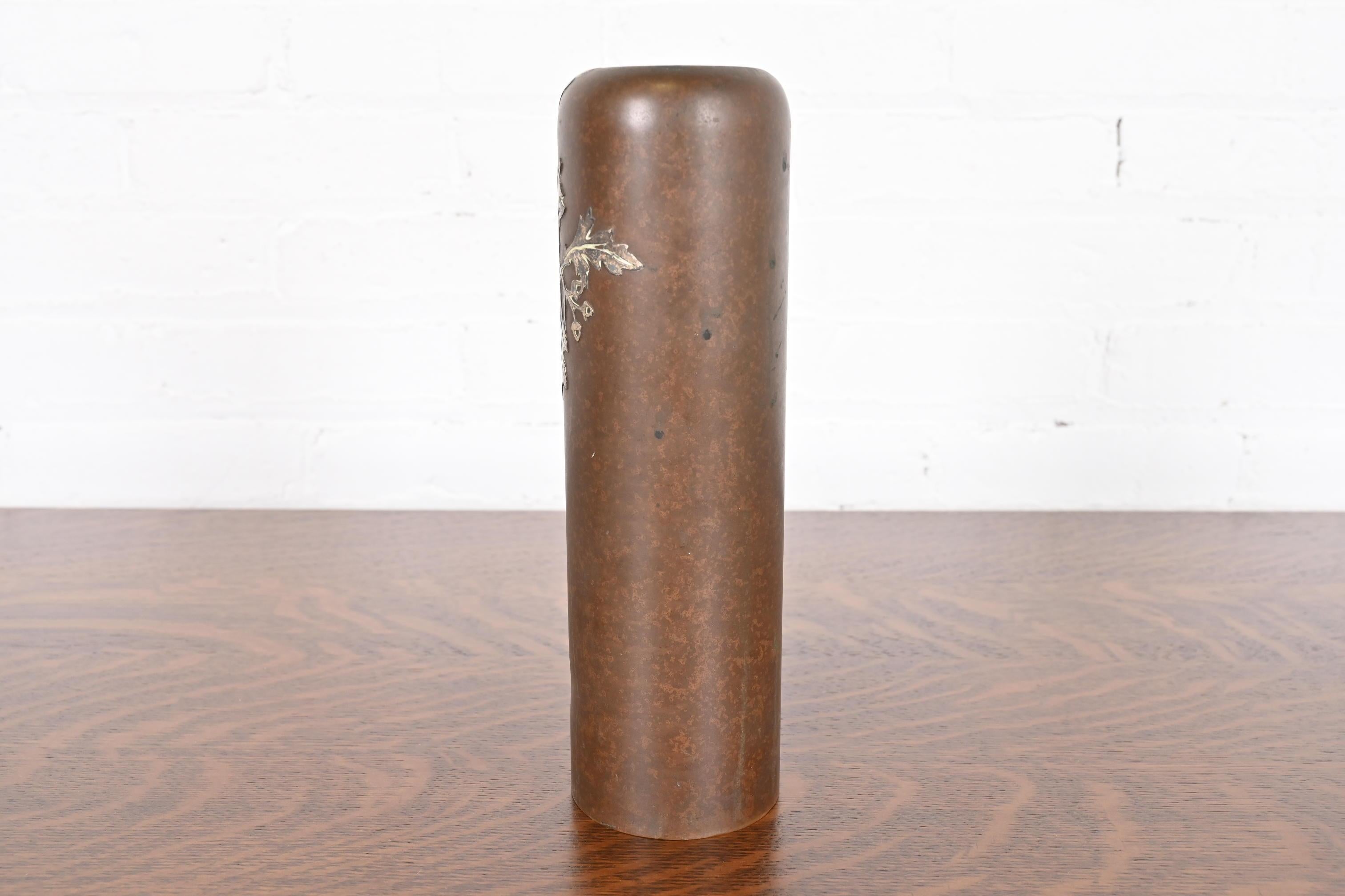 Vaso Heintz Arts & Crafts in argento e bronzo in vendita 4
