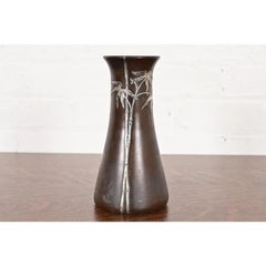 Heintz Arts & Crafts Sterling Silver on Bronze Vase
