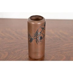 Heintz Arts & Crafts Sterling Silver on Bronze Vase