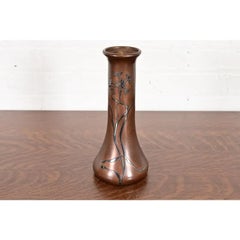 Heintz Arts & Crafts Sterling Silver on Bronze Vase