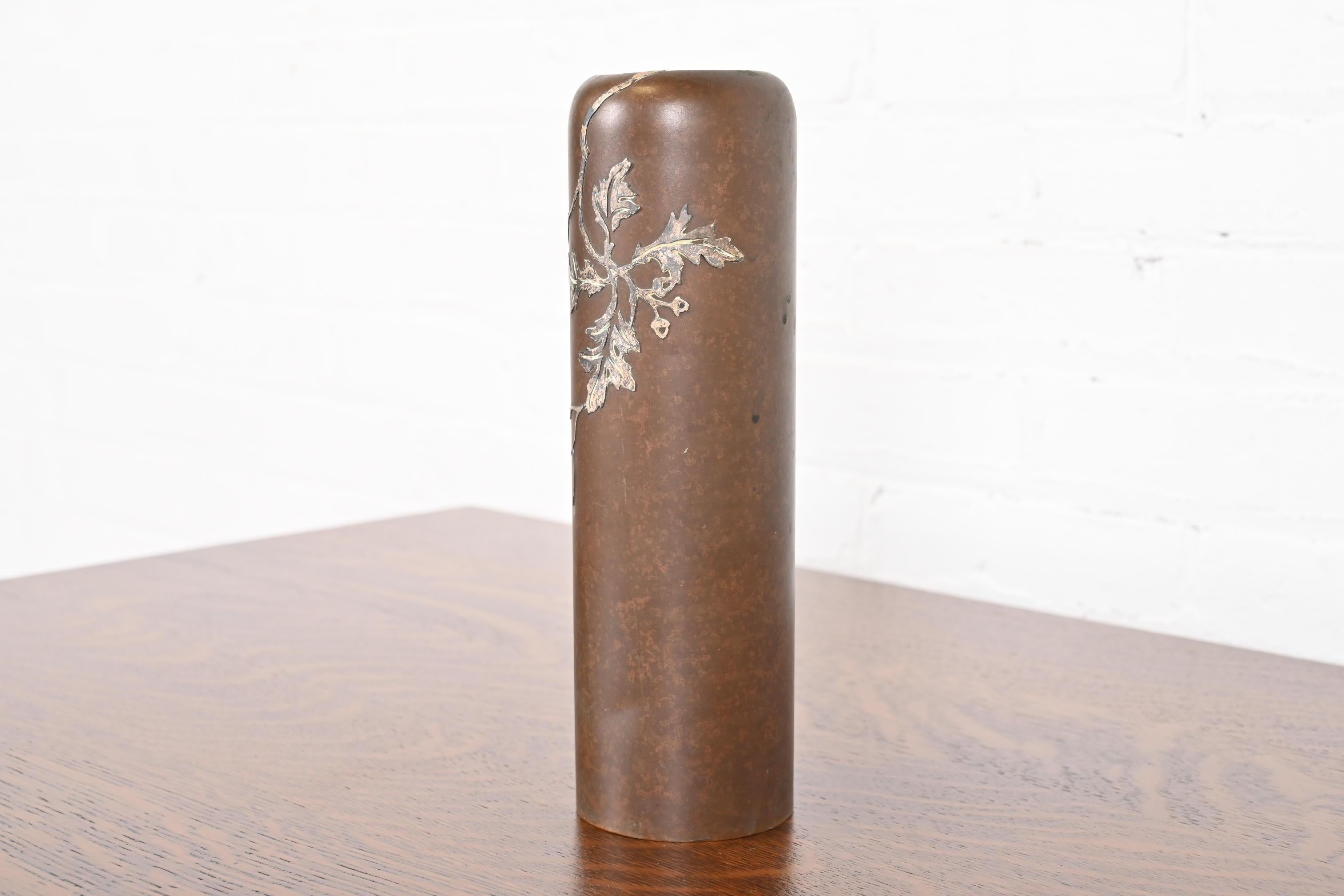 Americano Vaso Heintz Arts & Crafts in argento e bronzo in vendita