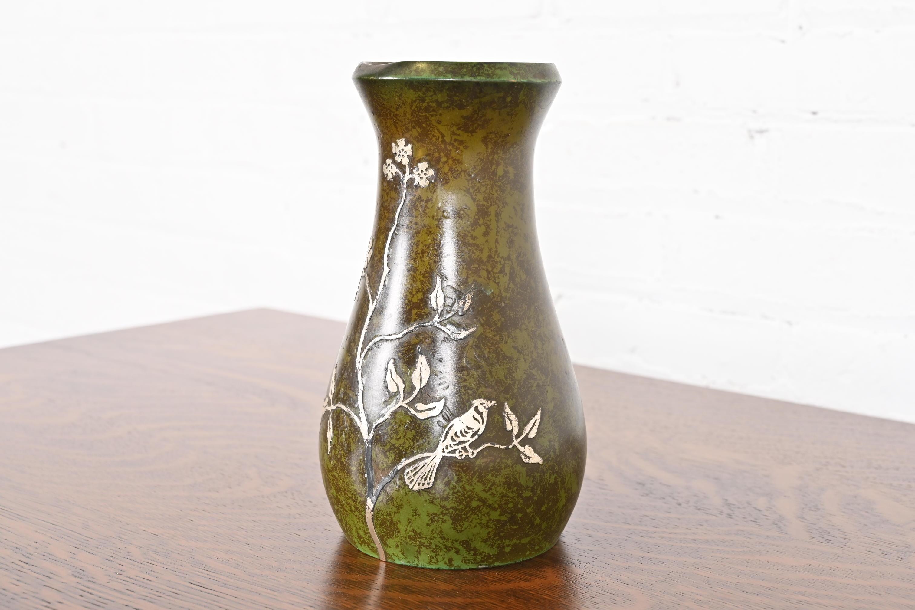 Americano Vaso Heintz Arts & Crafts in argento e bronzo in vendita