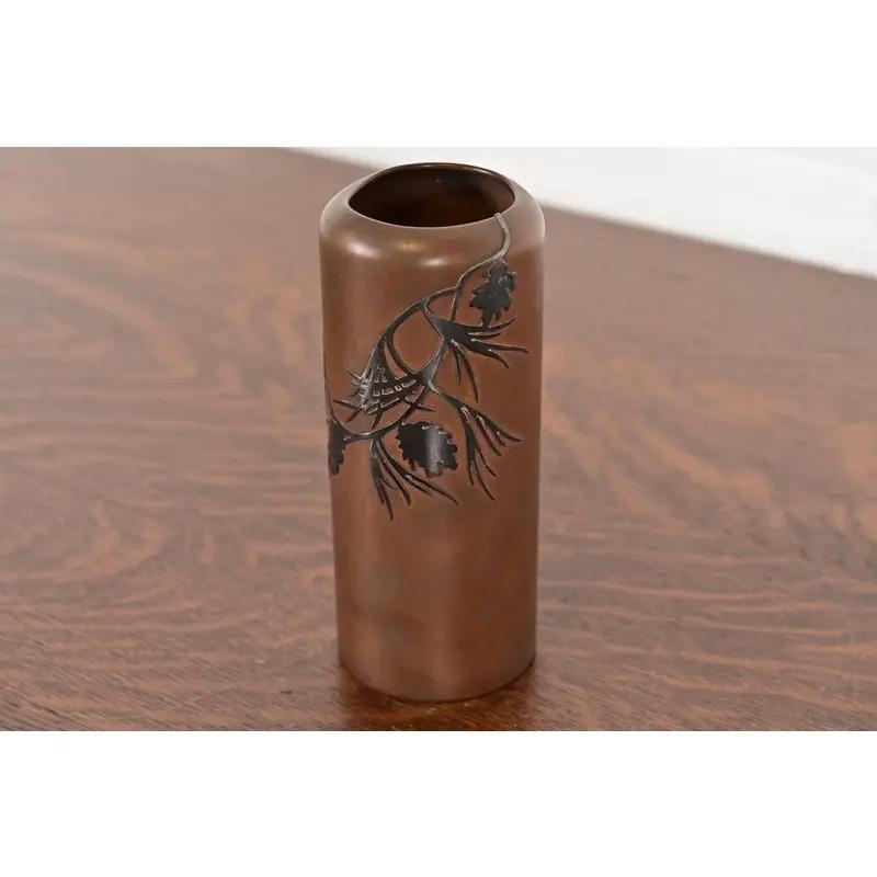 Americano Vaso Heintz Arts & Crafts in argento e bronzo in vendita