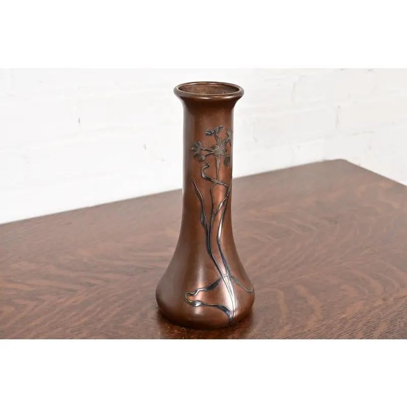 Americano Vaso Heintz Arts & Crafts in argento e bronzo in vendita