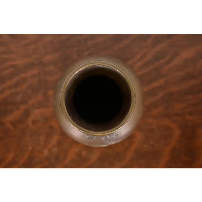 XX secolo Vaso Heintz Arts & Crafts in argento e bronzo in vendita