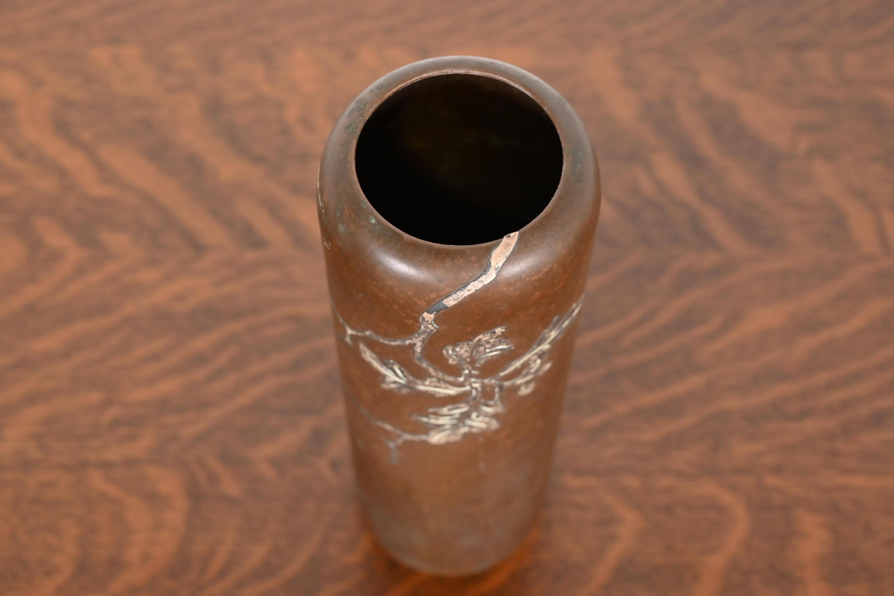 Argento 925 Vaso Heintz Arts & Crafts in argento e bronzo in vendita