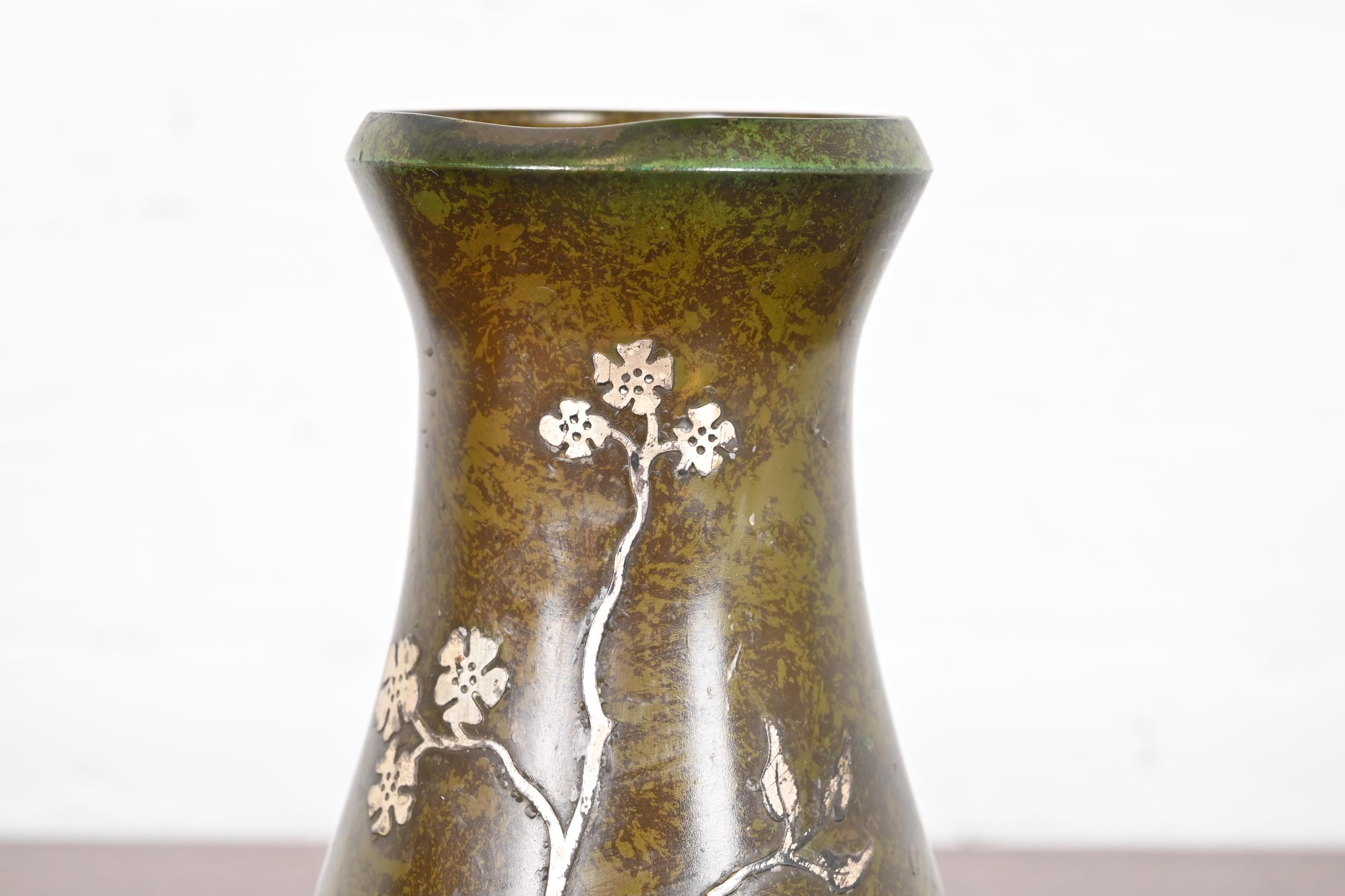 Argento 925 Vaso Heintz Arts & Crafts in argento e bronzo in vendita