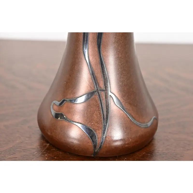 Vaso Heintz Arts & Crafts in argento e bronzo in vendita 1