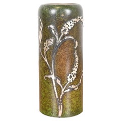 Heintz Arts & Crafts Sterling Silver on Bronze Vase