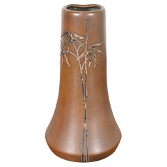 Heintz Arts & Crafts Sterling Silver on Bronze Vase