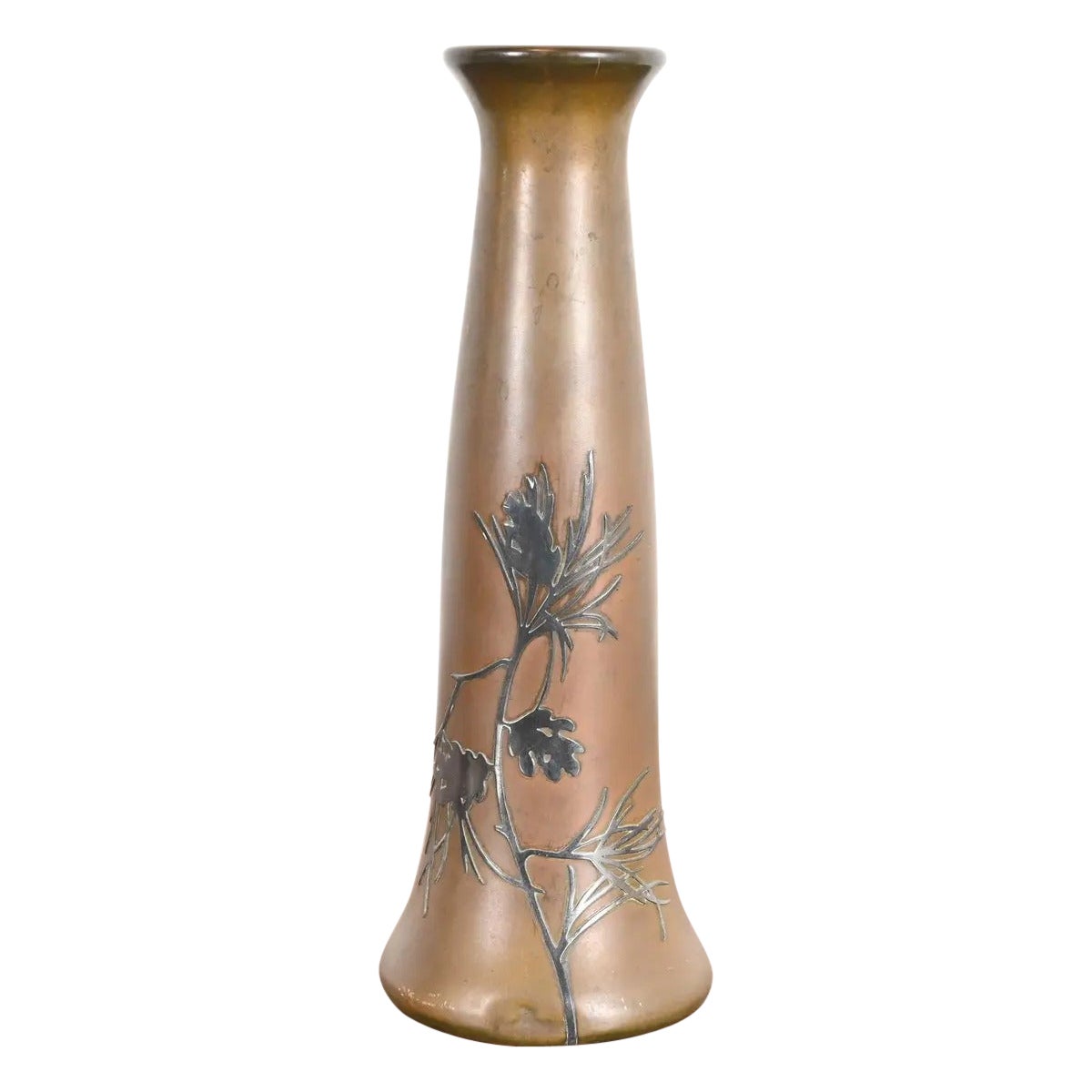 Heintz Arts & Crafts Sterling Silver on Bronze Vase
