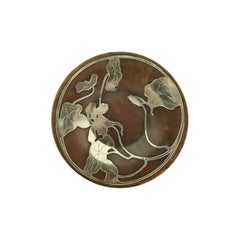 Heintz Style Arts & Crafts Sterling Silver on Bronze Plate