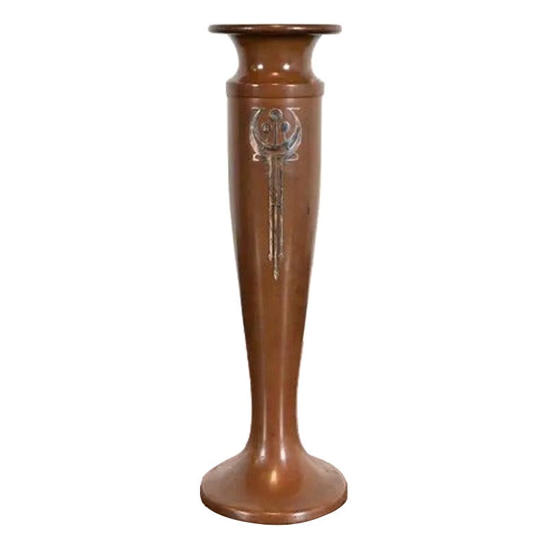 Vaso in argento e bronzo in stile Arti e Mestieri di Heintz