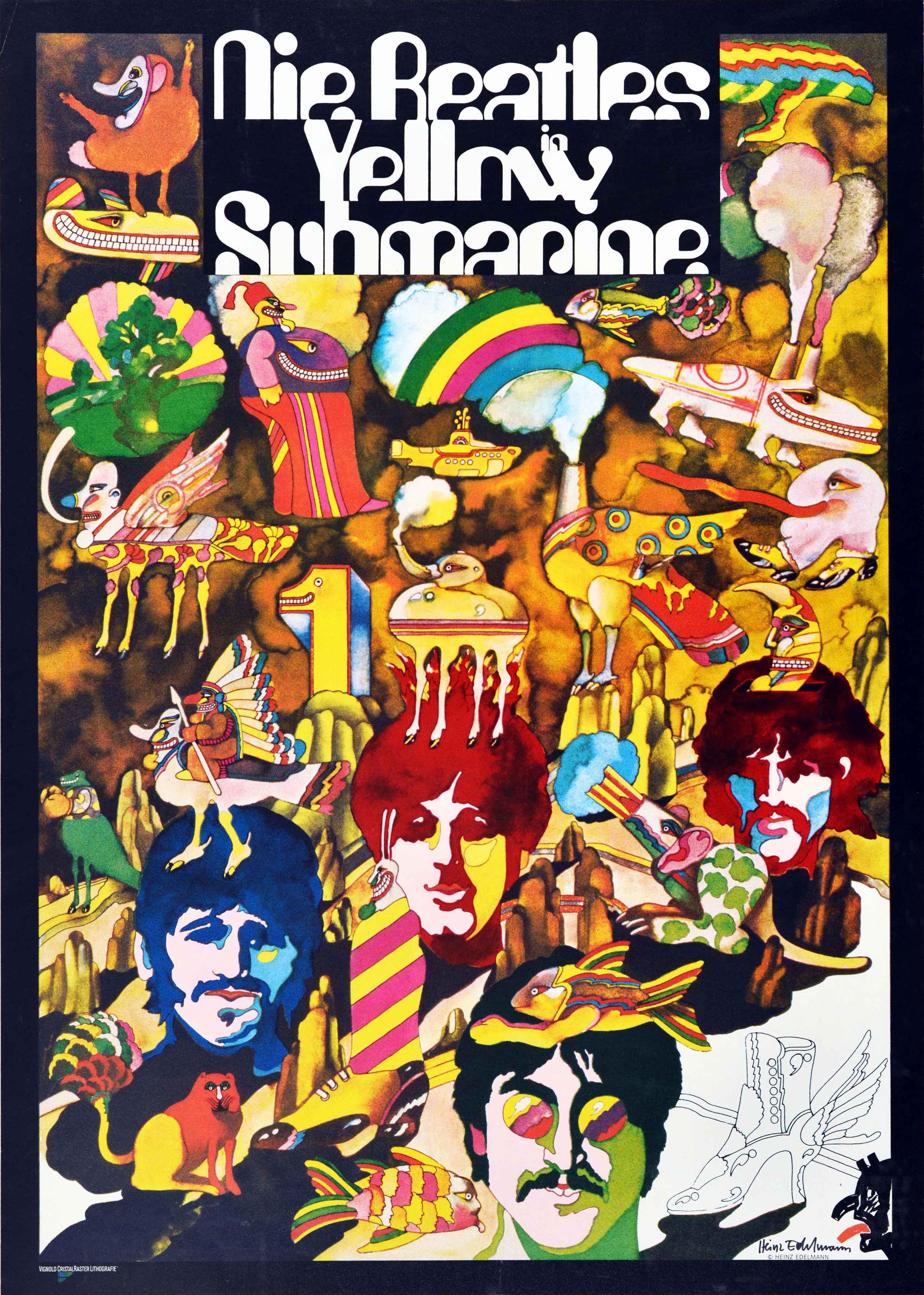 Heinz Edelmann Print - Original Vintage Animated Music Film Poster For The Beatles Yellow Submarine Art
