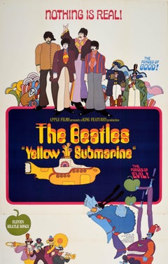 Original Vintage Poster The Beatles Yellow Submarine Music Film Psychedelic Art