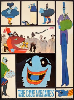 Original Vintage-Poster:: „The Blue Meanies“:: Yellow Submarine:: Film:: The Beatles:: Musik