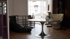 Heinz Lilienthal, 1969, Large Dining Table Swiveling Centerplate and Etched Top