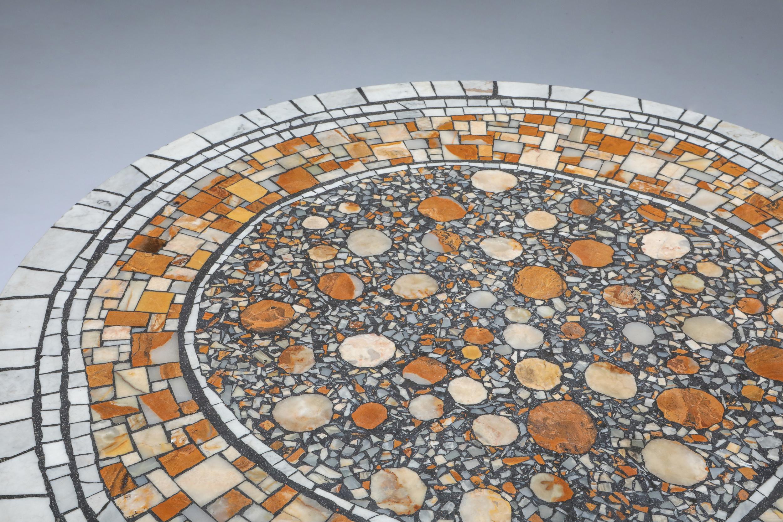 Brutalist Heinz Lilienthal 'Chartre' Marble Mosaic Coffee Table