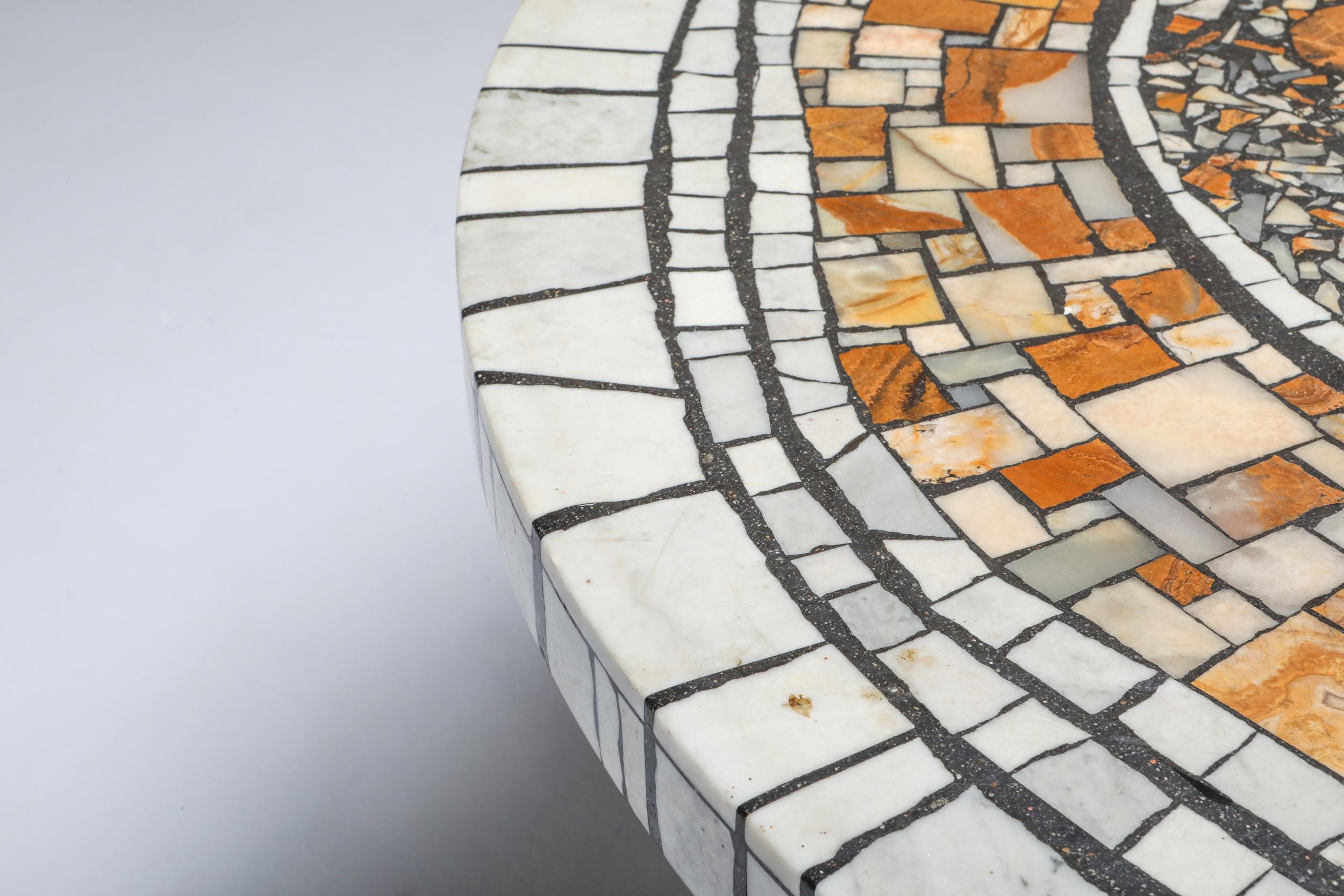 Heinz Lilienthal 'Chartre' Marble Mosaic Coffee Table In Good Condition In Antwerp, BE