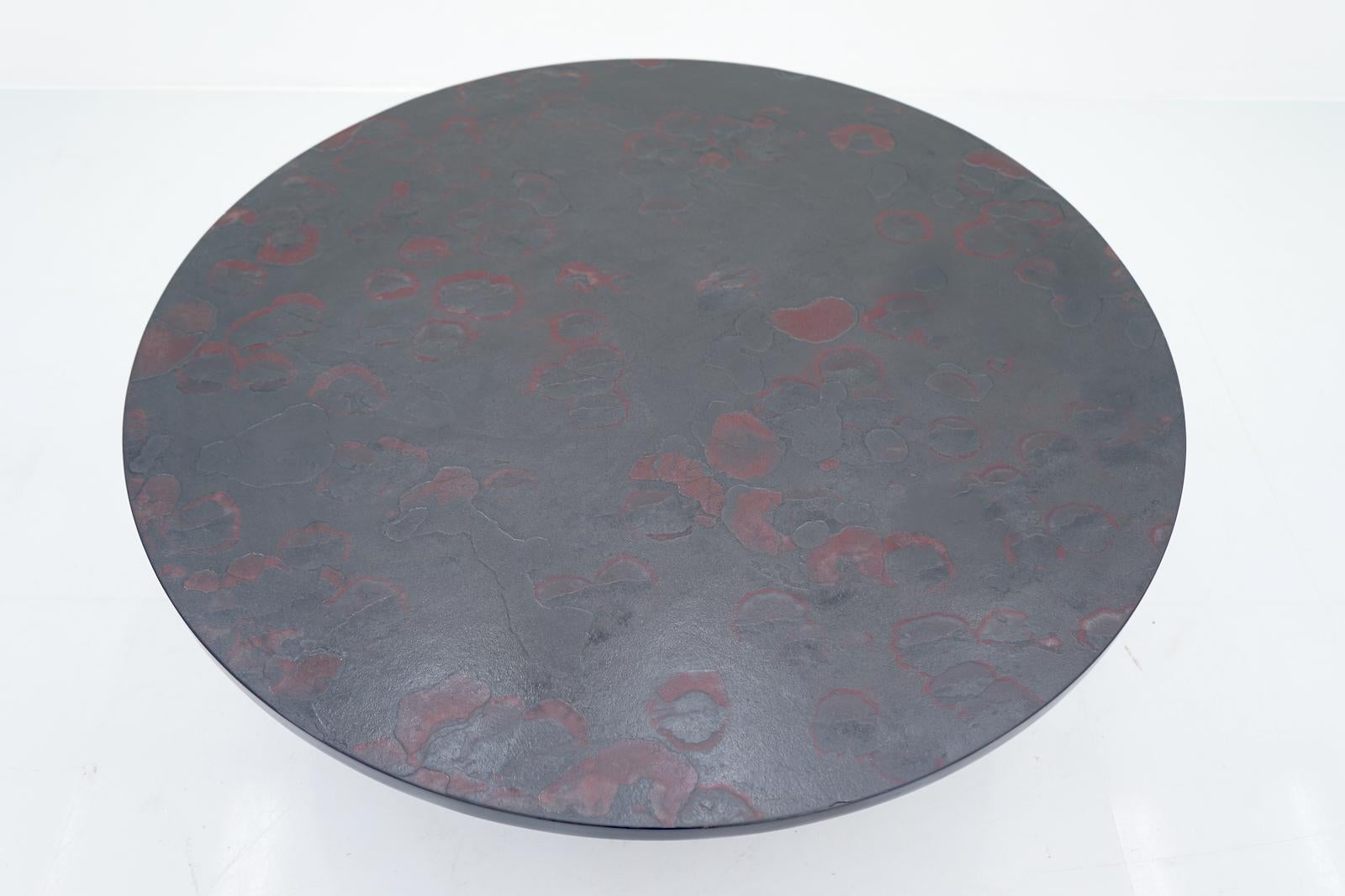 Heinz Lilienthal Circular Coffee Table with Slate Table Top, 1970s For Sale 1