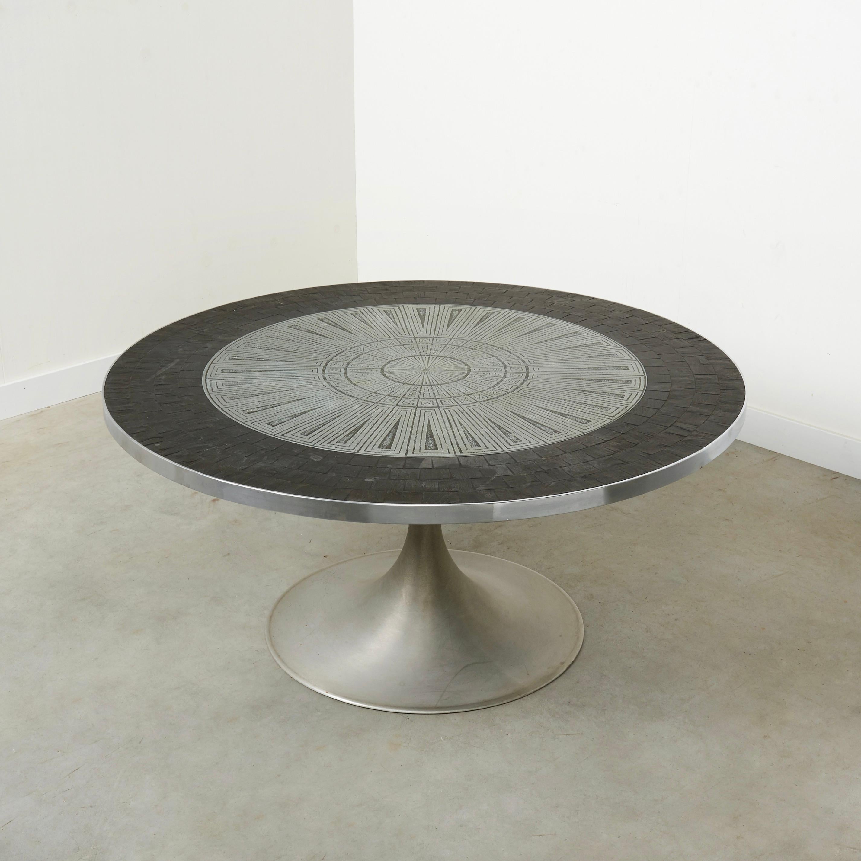Aluminum Heinz Lilienthal coffee table, Germany 1970s