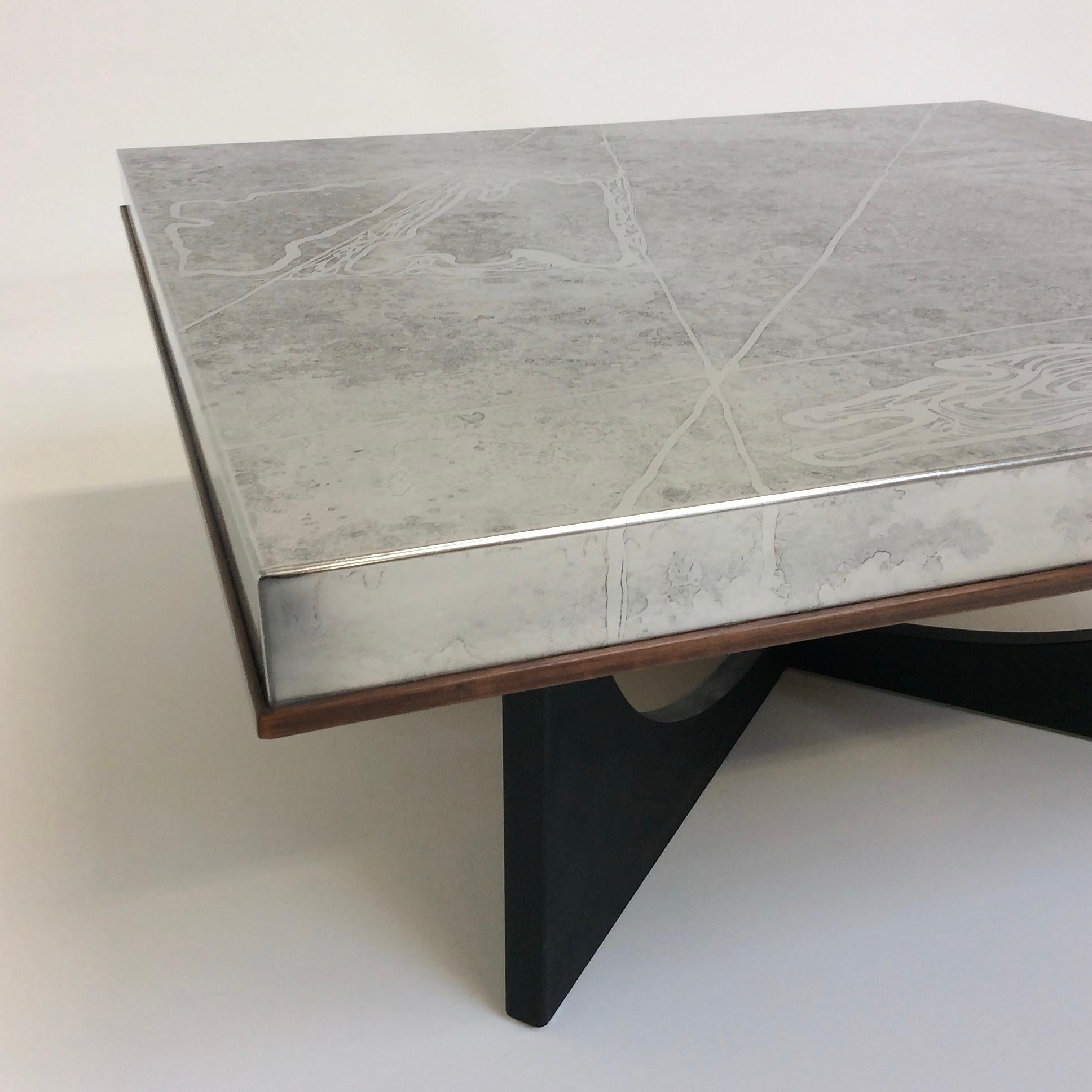 Heinz Lilienthal Etched Metal Coffee Table, circa 1970, Germany 7