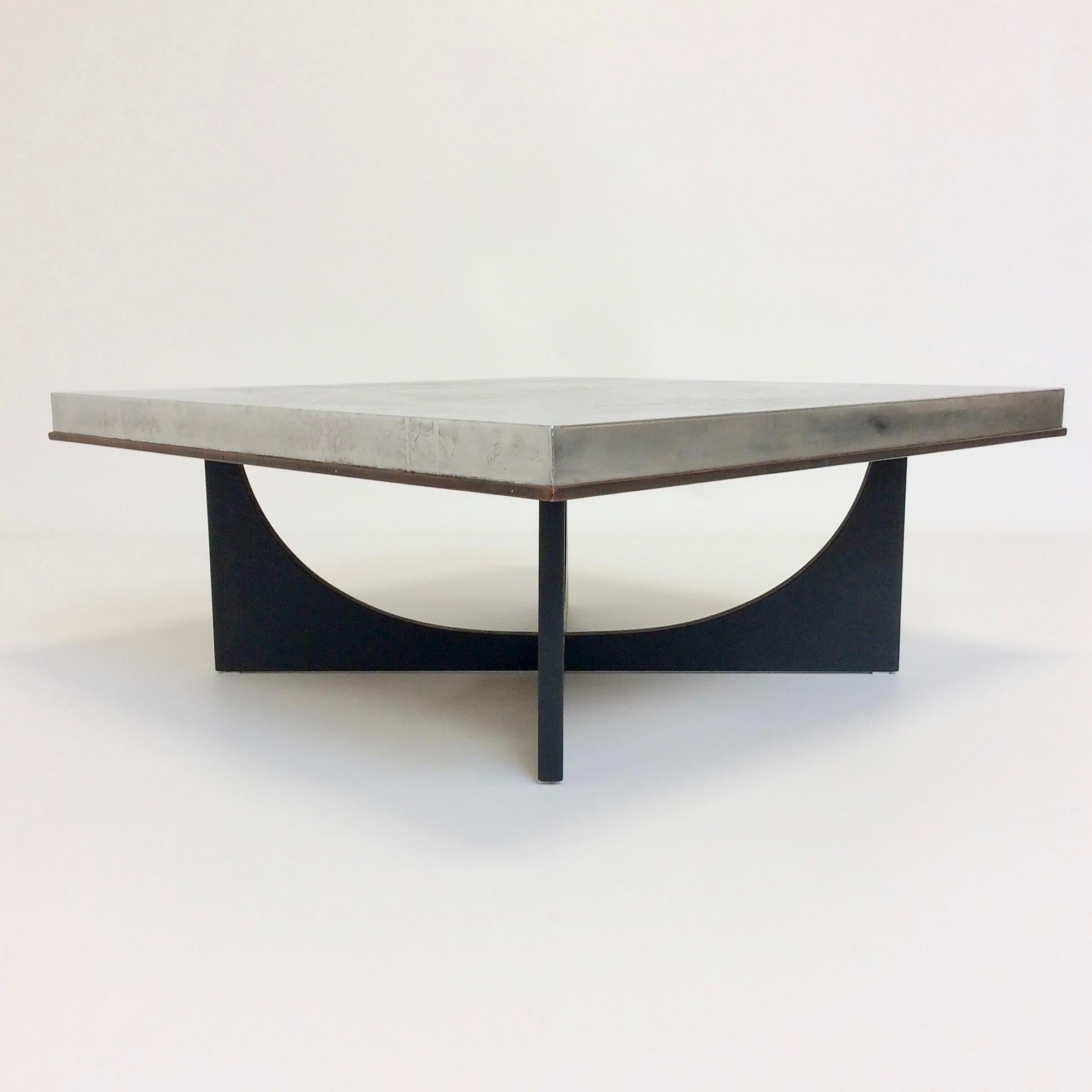 Mid-Century Modern Heinz Lilienthal Etched Metal Coffee Table, circa 1970, Germany