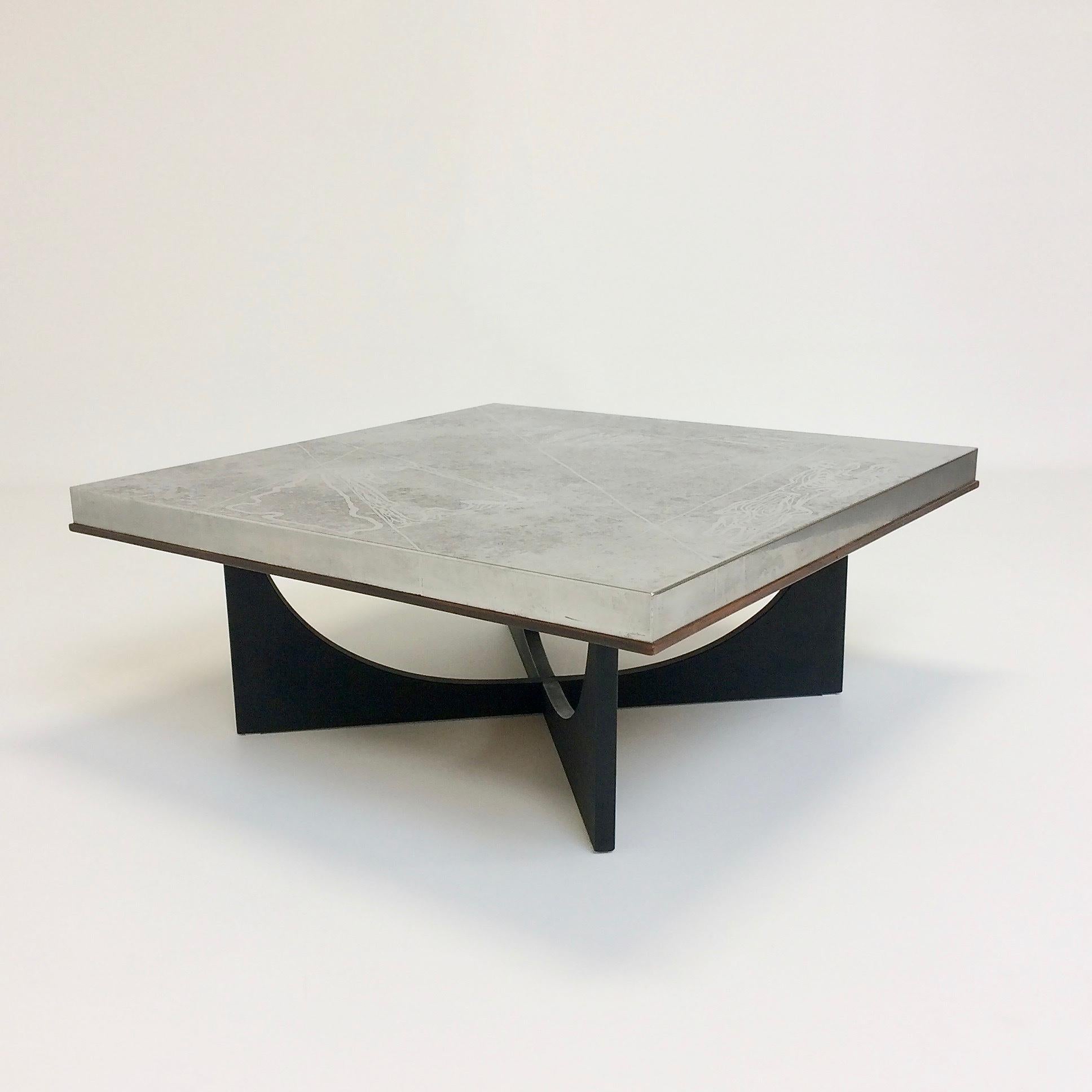 Heinz Lilienthal Etched Metal Coffee Table, circa 1970, Germany 3