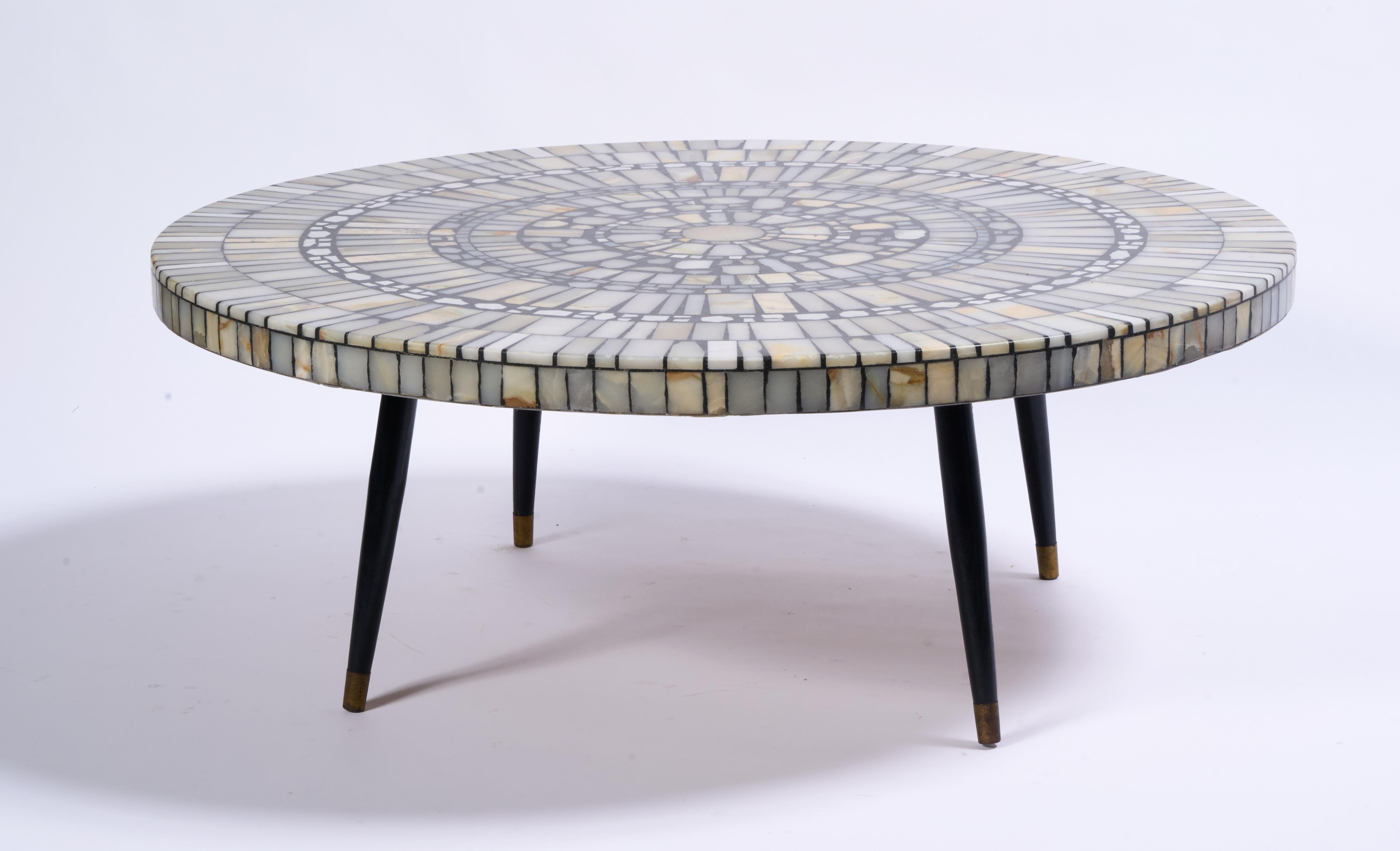 Moderne Heinz Lilienthal Mosaic Onyx Coffee Table en vente
