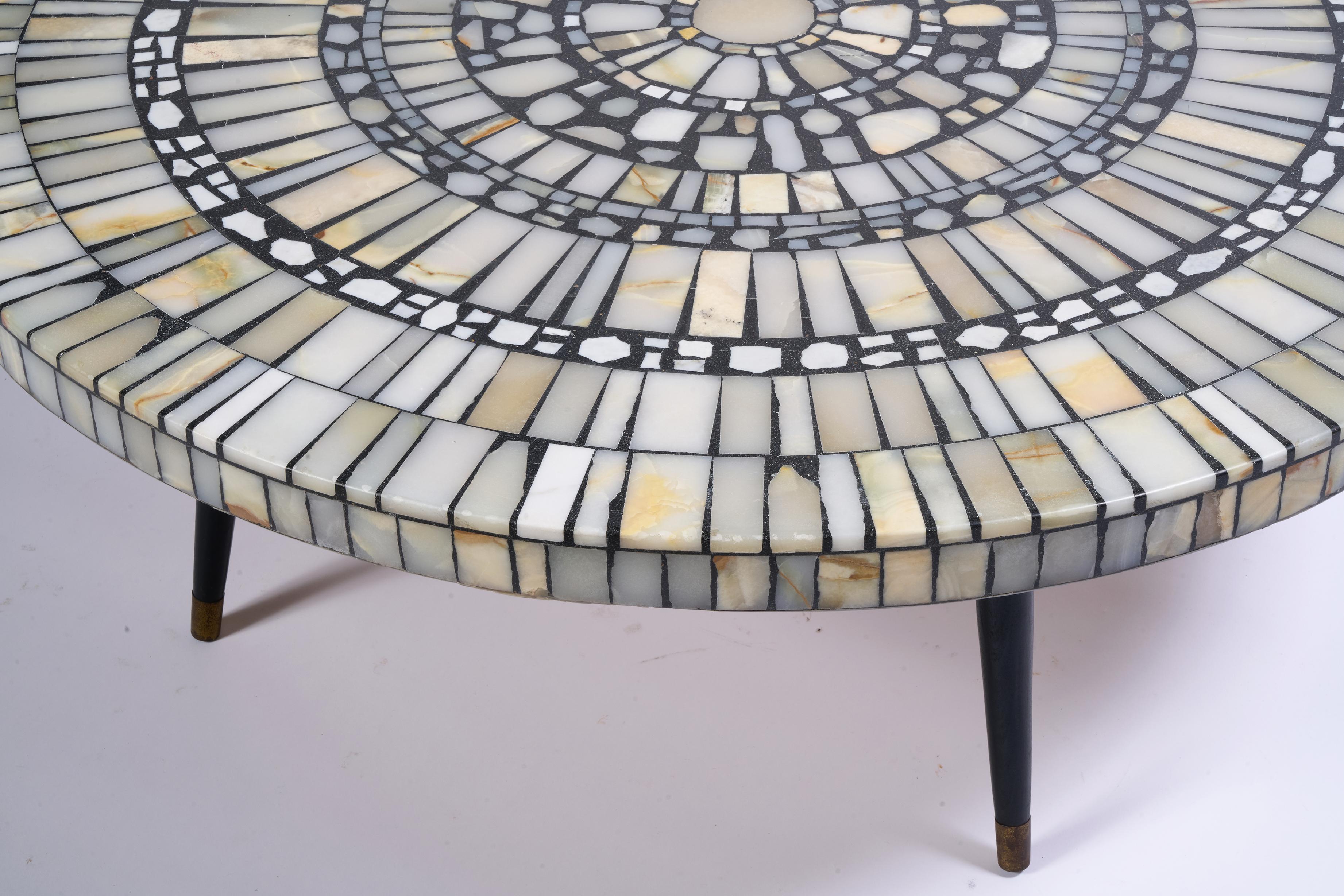 Mosaïque Heinz Lilienthal Mosaic Onyx Coffee Table en vente