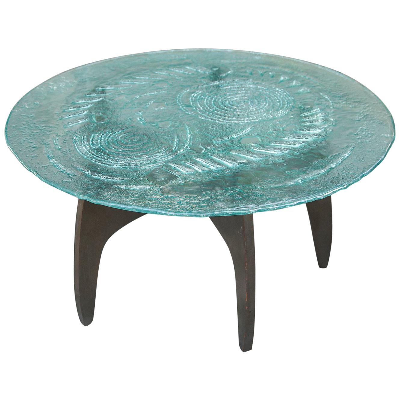 Heinz Lilienthal Sculptural Glass Top Coffee Table, Germany, 1960s