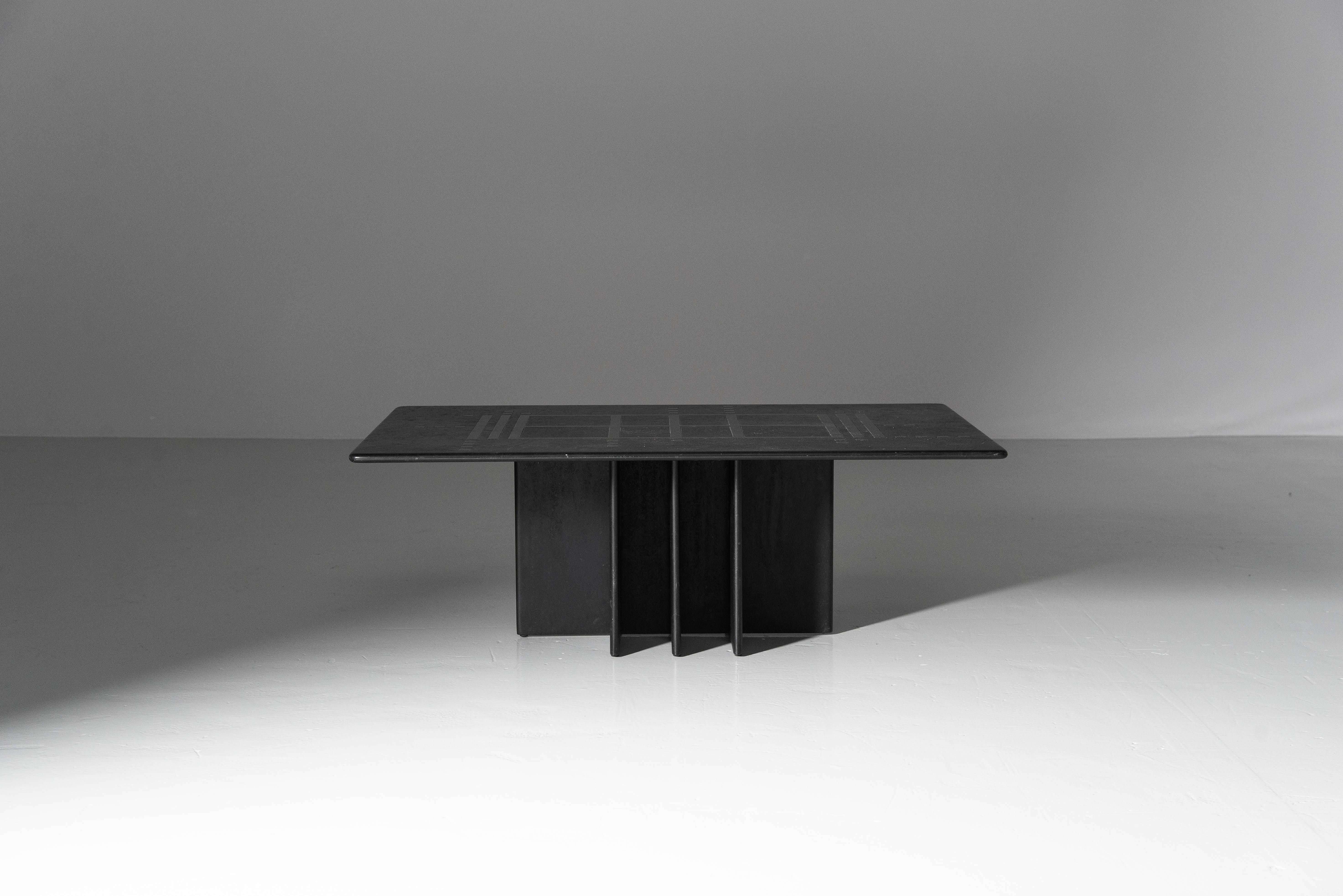 Heinz Lilienthal Slate Graphic Coffee Table Germany 1975 For Sale 3