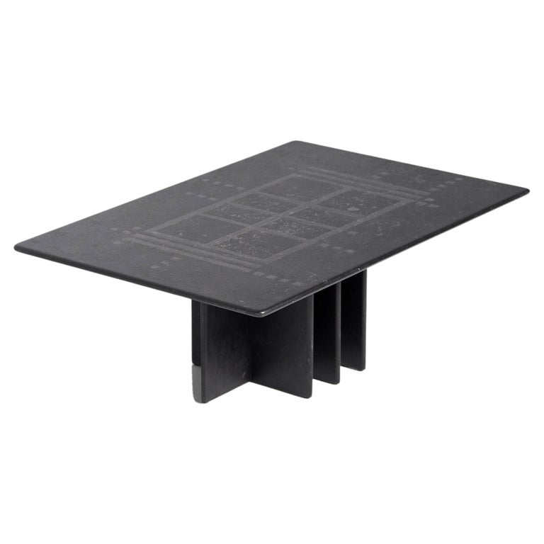Heinz Lilienthal Slate Graphic Coffee Table Germany 1975 For Sale