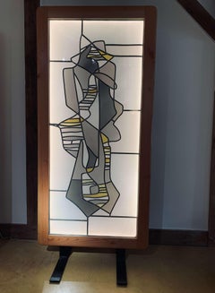 Heinz Llienthal, Stained glass, Obra abstracta, Pieza única 1990