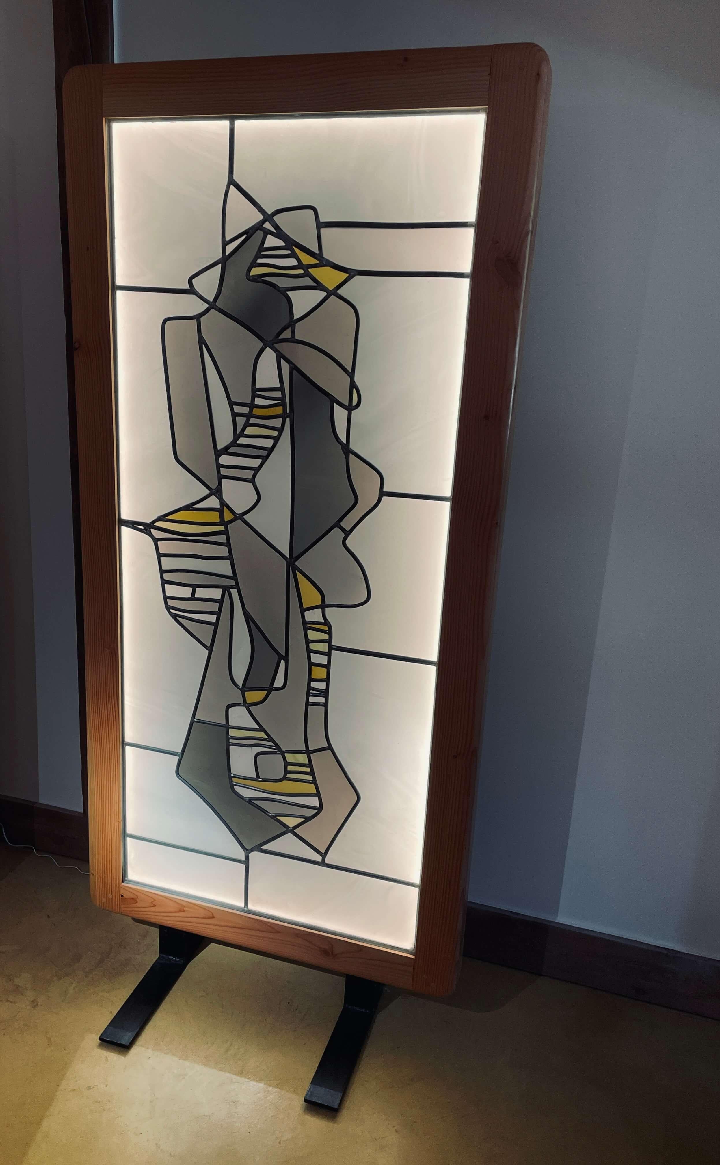 Mid-Century Modern Huile de Heinz Llienthal, œuvre abstraite, pièce unique 1990 en vente