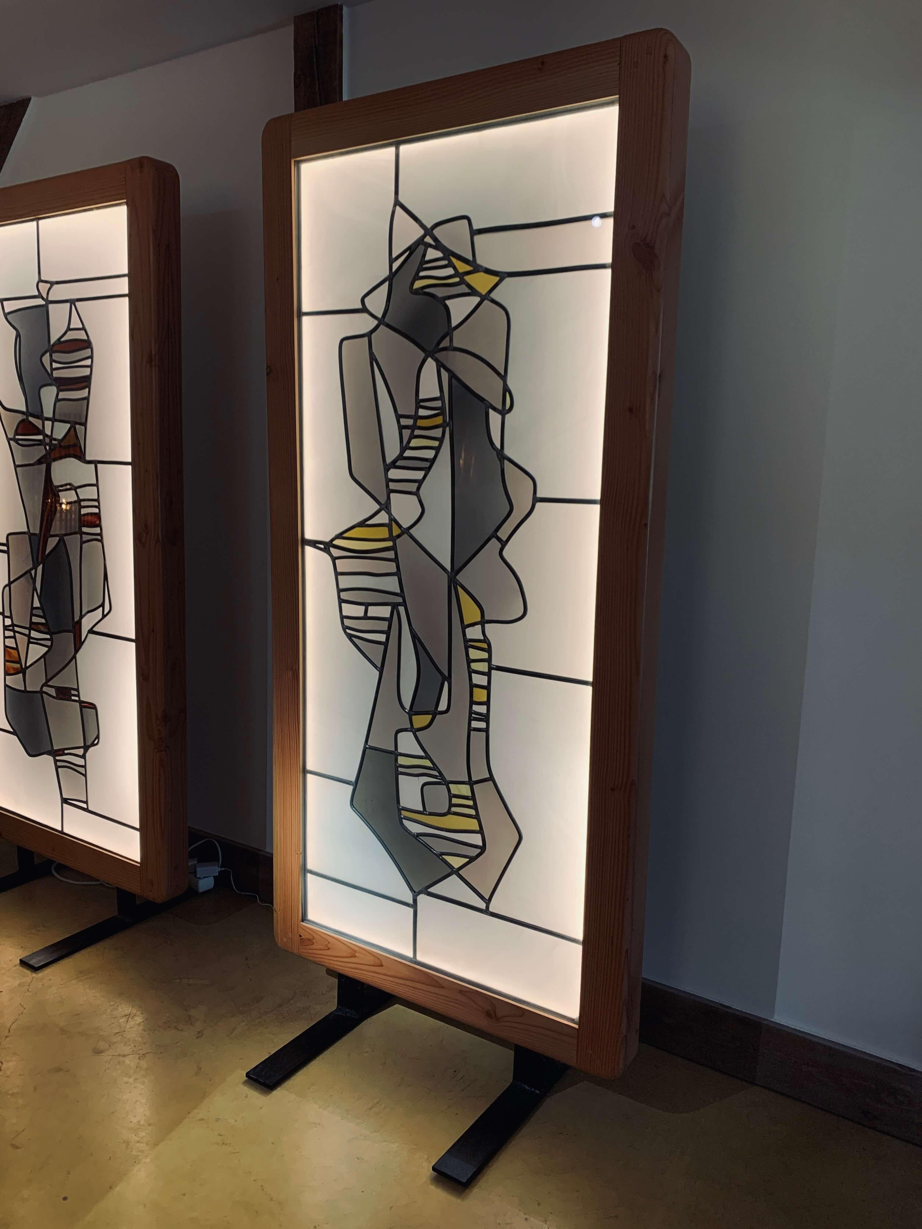 Allemand Huile de Heinz Llienthal, œuvre abstraite, pièce unique 1990 en vente