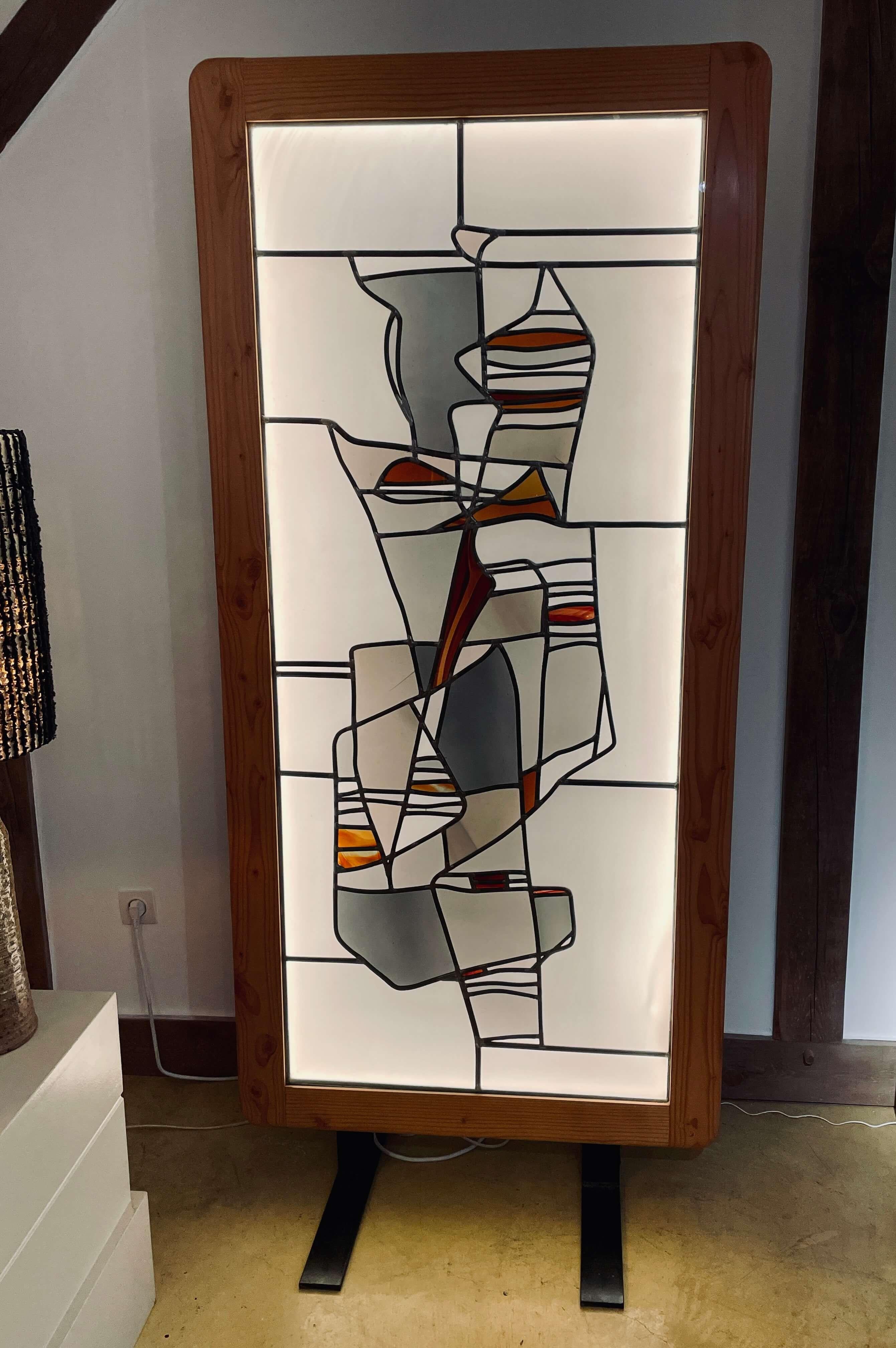 Allemand Vitrail Heinz Llienthal, pièce unique 1990 en vente
