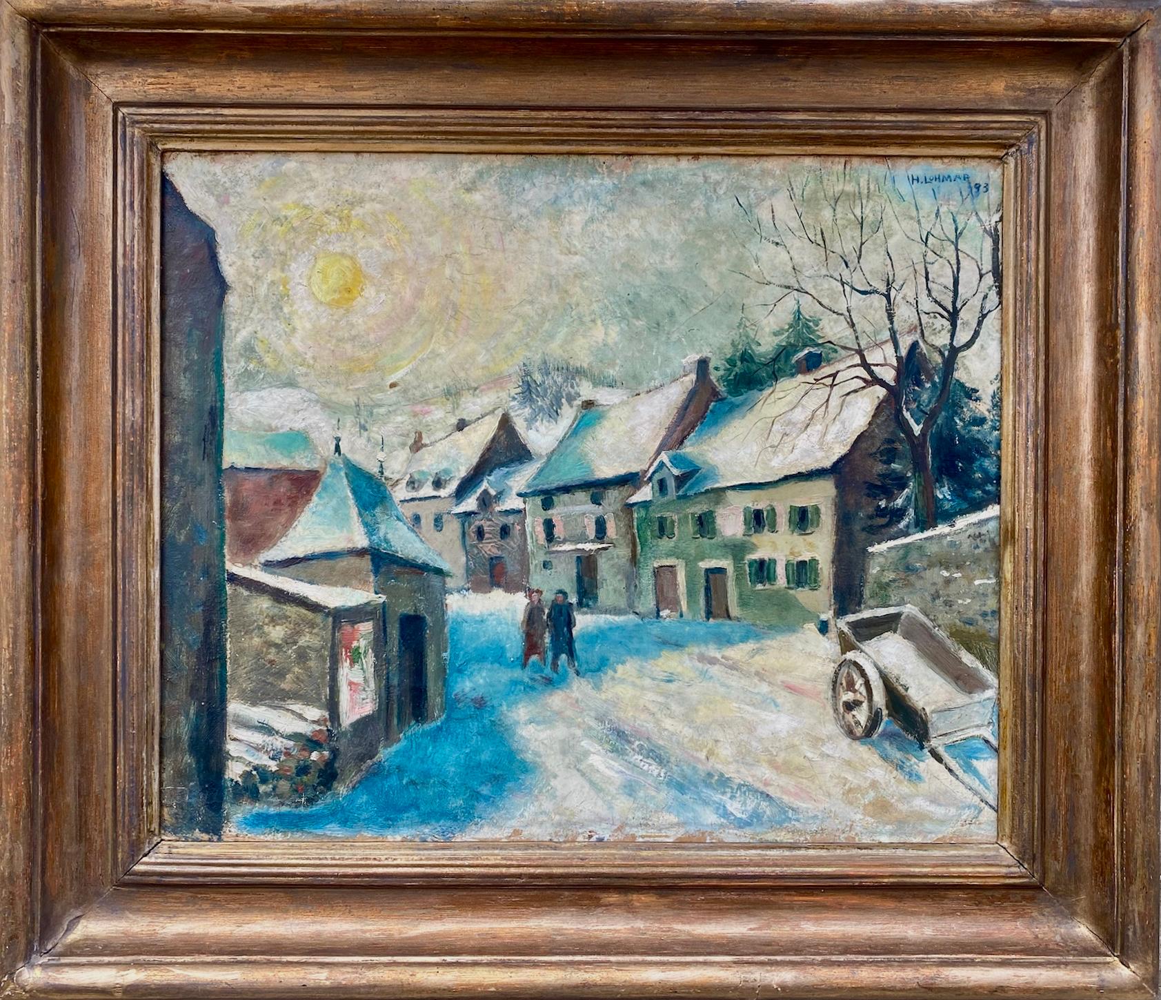 Landscape Painting Heinz Lohmar - Pas de conte d'hiver ordinaire : La résilience, la guerre 1943, l'huile expressionniste allemande