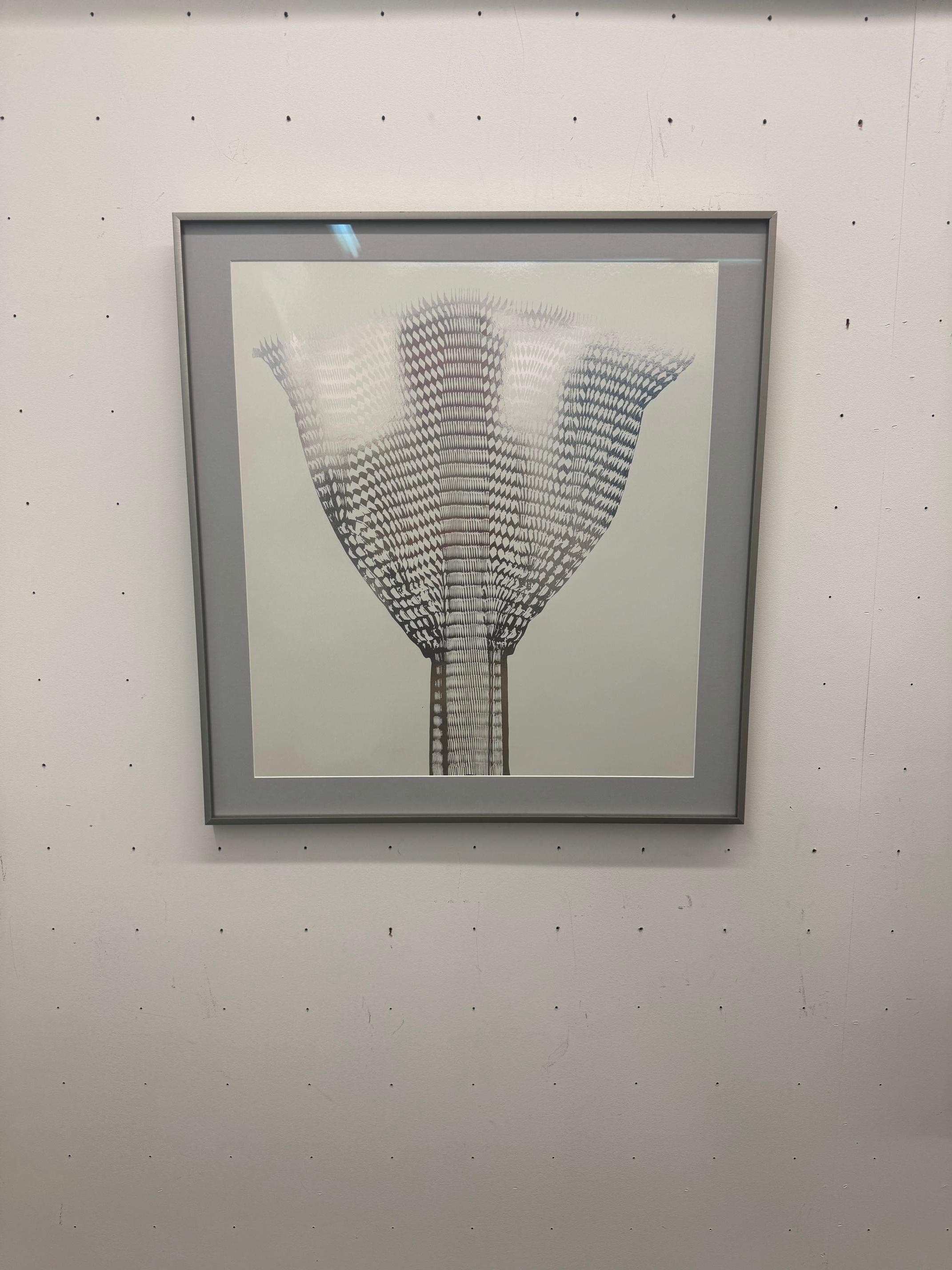 Silver Fan - contemporary zero art by Heinz Mack, silver minimalist op art For Sale 9