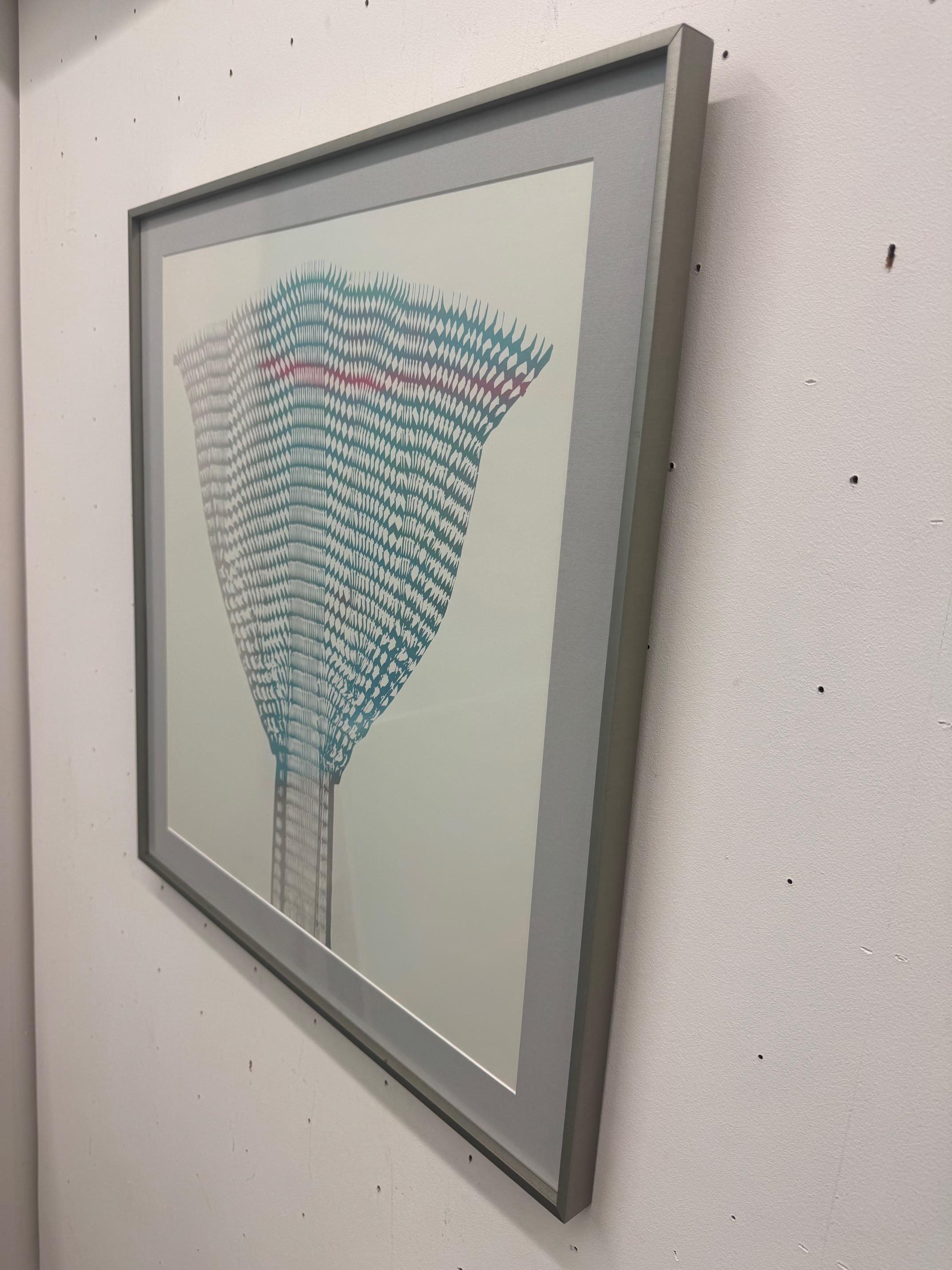Silver Fan - contemporary zero art by Heinz Mack, silver minimalist op art For Sale 10
